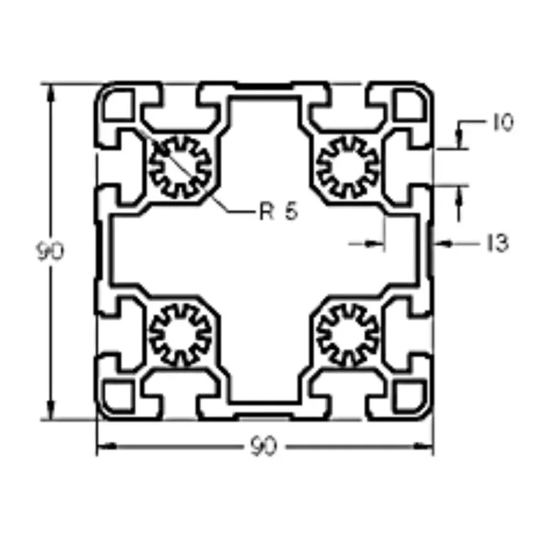 profil aluminiowy 90×90 wymiary Profil aluminiowy 90x90 wymiary
