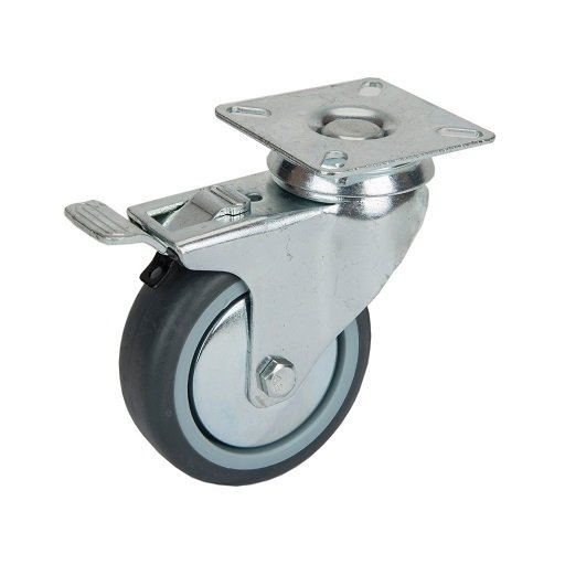 Kółko fi 75 na płytce z hamulcem