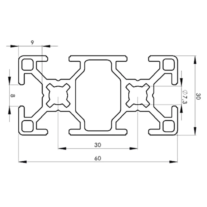profil aluminiowy 30×60 wymiary Profil aluminiowy 30x60 wymiary