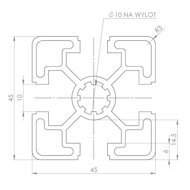 profil aluminiowy 45×45 wymiary Profil aluminiowy 45x45 wymiary