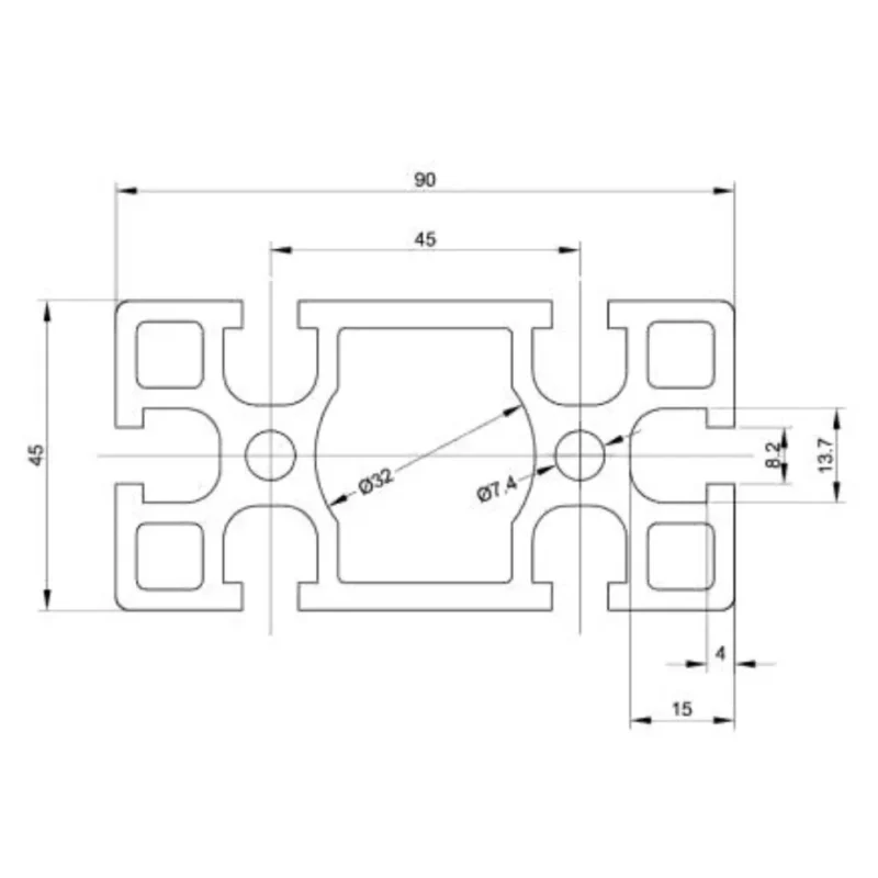 profil aluminiowy 45×90 wymiary Profil aluminiowy 45x90 wymiary
